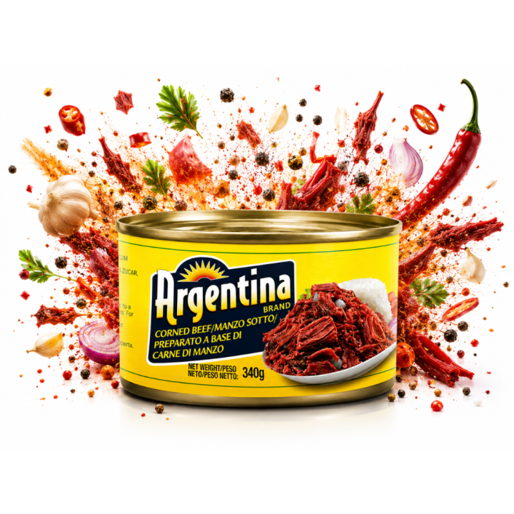 Wołowina Peklowana Argentina 340g Konserwa Wołowa Corned Beef  88,4% mięsa