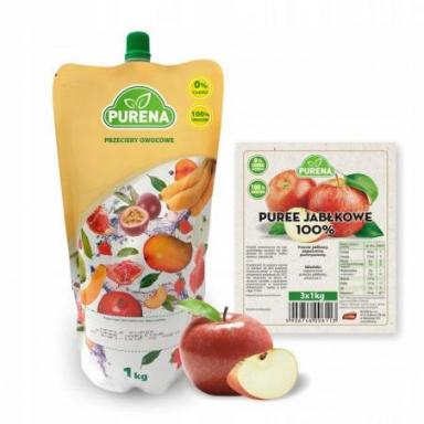 PURENA Puree Jabłkowe 100% 3x 1kg-karton