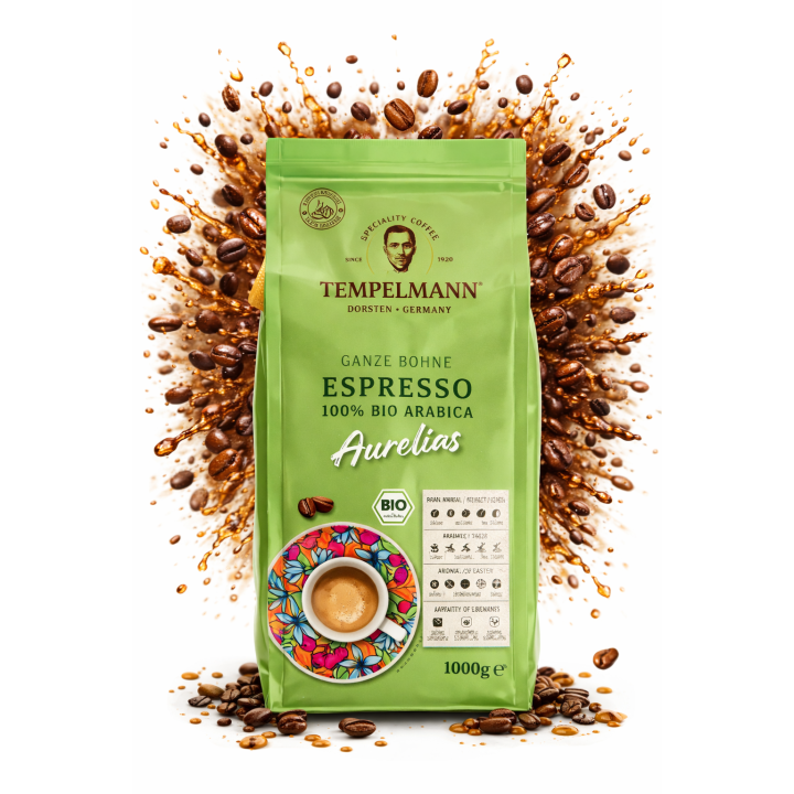 Kawa ziarnista Tempelmann Aurelias 100% Arabica espresso BIO 1 kg