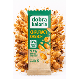 Dobra Kaloria baton orzechy ziemne daktyle 35 g zdrowa przekąska bez dodatku cukru