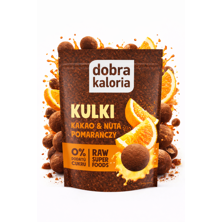 Dobra Kaloria kulki mocy kakao z pomarańczą bez dodatku cukru 65 g