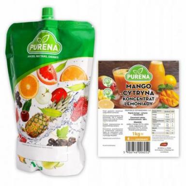 Purena Koncentrat Lemoniada Mango Cytryna 6x 1kg-karton