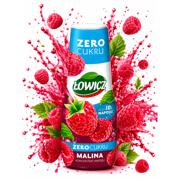 Łowicz Malina Zero Cukru 500ml Syrop Do SodaStream FIT Syrop Malinowy