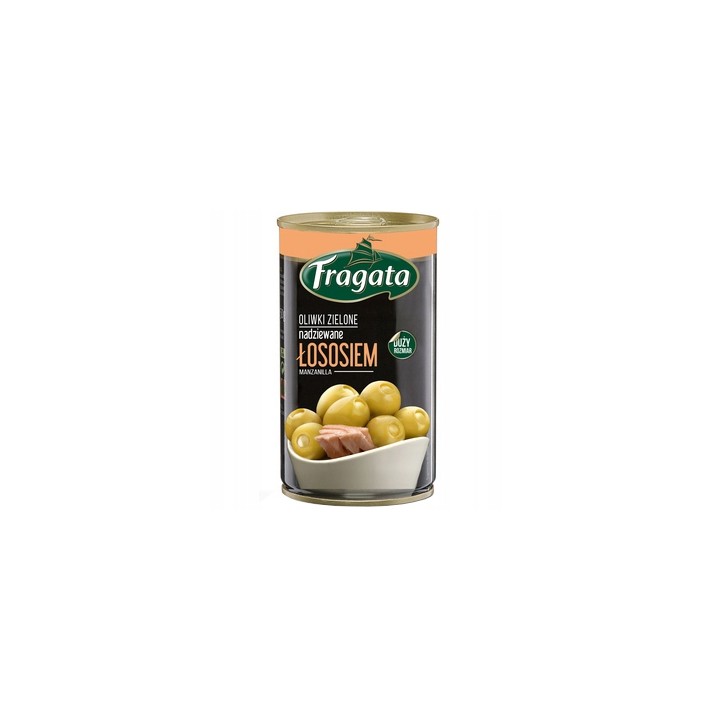 Oliwki zielone nadziewane Łososiem FRAGATA 300g przyjęcie impreza przekąska