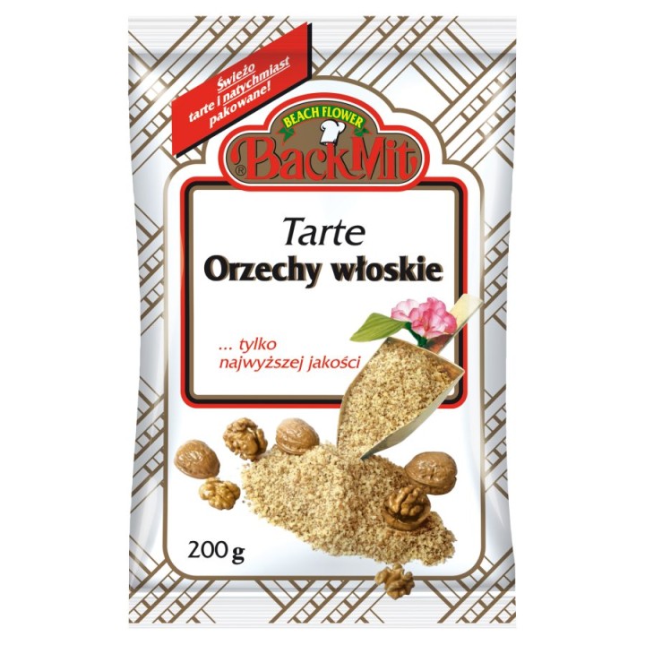 Orzechy Włoskie tarte 200g Beach Flower dodatek do ciast wypiekówAMK