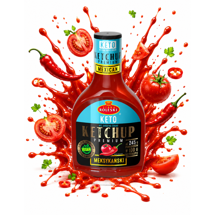 Roleski Ketchup Meksykański KETO 425g Bez Cukru Low Carb Do Burgerów