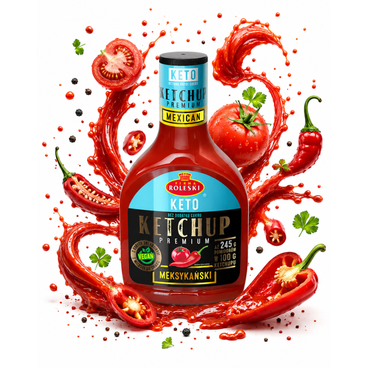 Roleski Ketchup Meksykański KETO 425g Bez Cukru Low Carb Do Burgerów