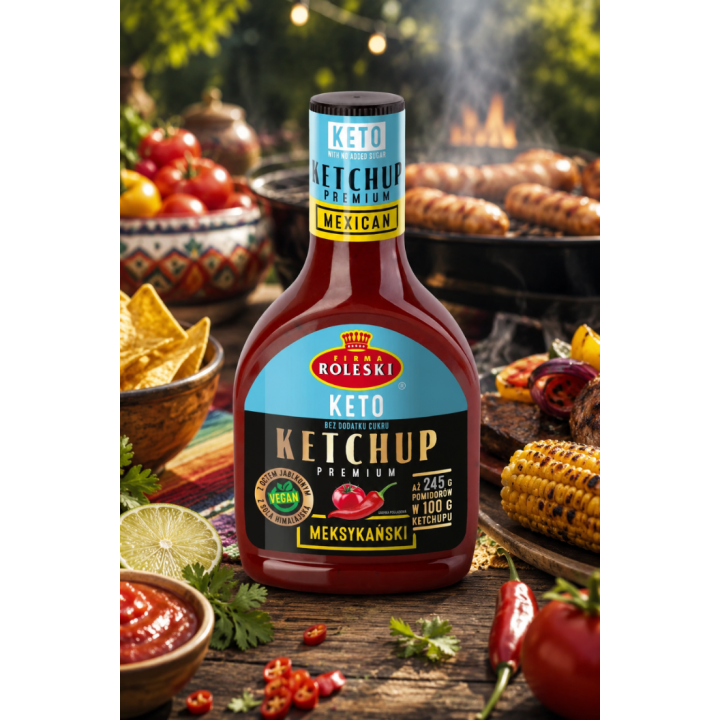 Roleski Ketchup Meksykański KETO 425g Bez Cukru Low Carb Do Burgerów