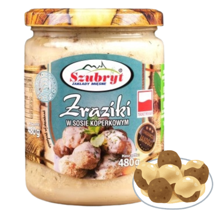 Szubryt Zraziki w Sosie Koperkowym 480g danie gotowe na obiadAMK